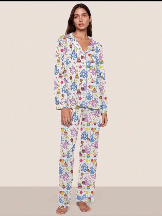 Other - Monkey Birthday Party Print Pajama Set - Multicolor